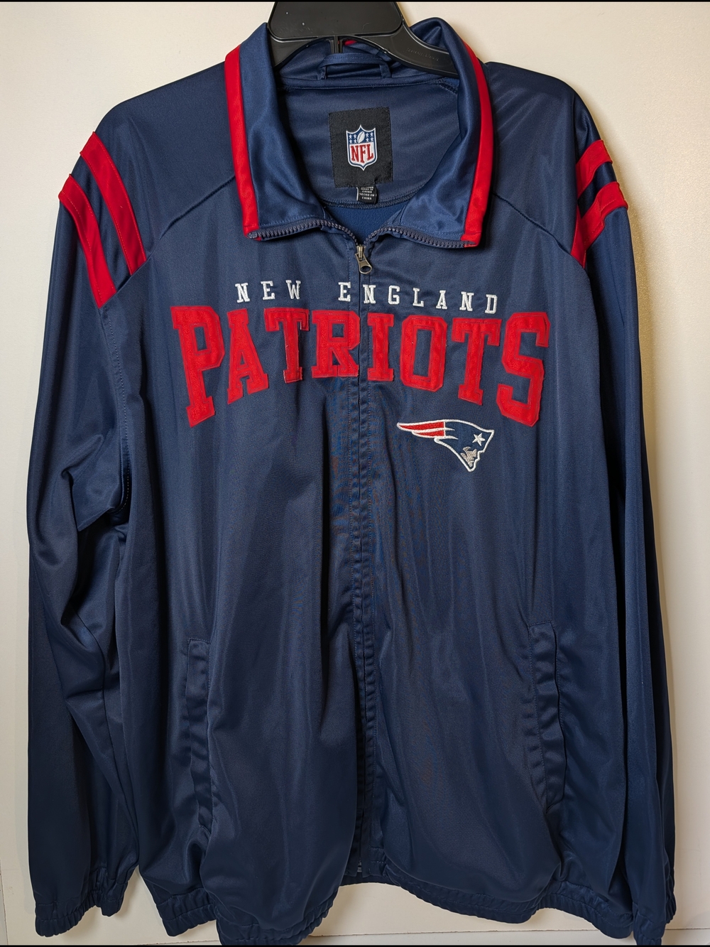 New England Patriots Men's Navy & Red Full-Zip Jacket